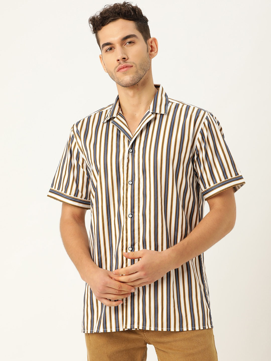 Regular Fit Striped Casual Shirt