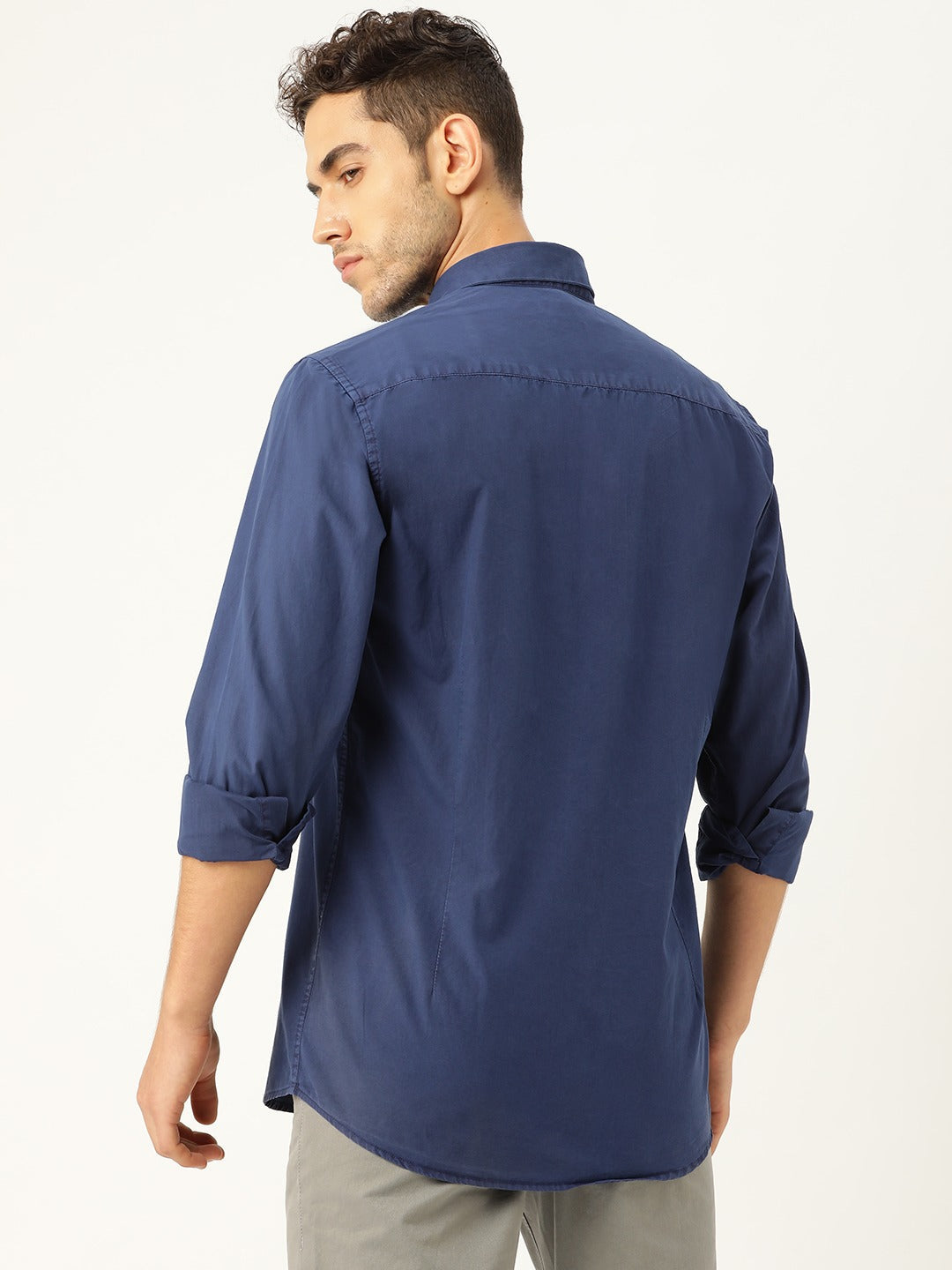 Slim Fit Solid Casual Shirt